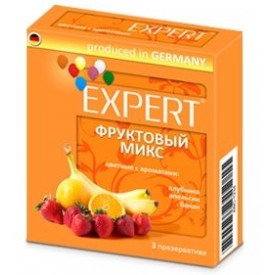 Цветные презервативы Expert "Фруктовый микс" - 3 шт.